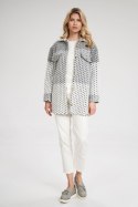 Kurtka Damska Model M857 Grey Pasy - Figl Kurtka Damska Model M857 Grey Pasy - Figl