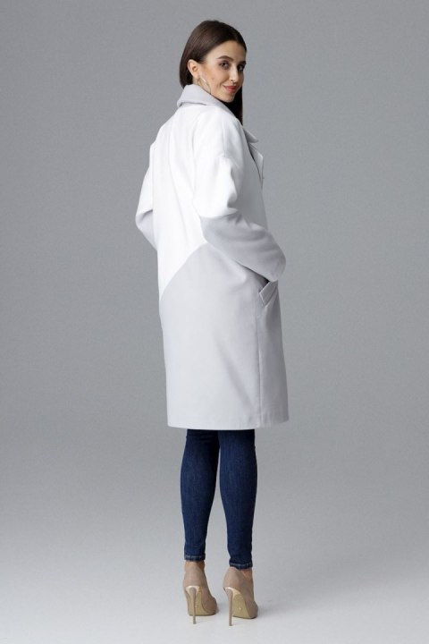 Płaszcz Damski Model M626 Grey/White - Figl Płaszcz Damski Model M626 Grey/White - Figl