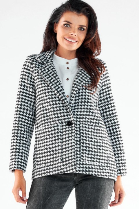 Kurtka Damska Model A545 Houndstooth - awama Kurtka Damska Model A545 Houndstooth - awama